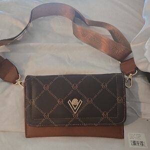 Valentino Orlandi Brown Logo Crossbody Bag Wallet Purse NWT